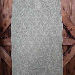 Chic Lace Midi Skirt in Sage Green
